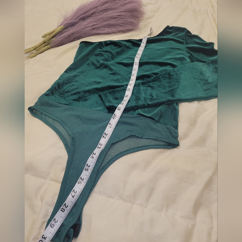Emerald Green Velvet Bodysuit Sexy St. Patty